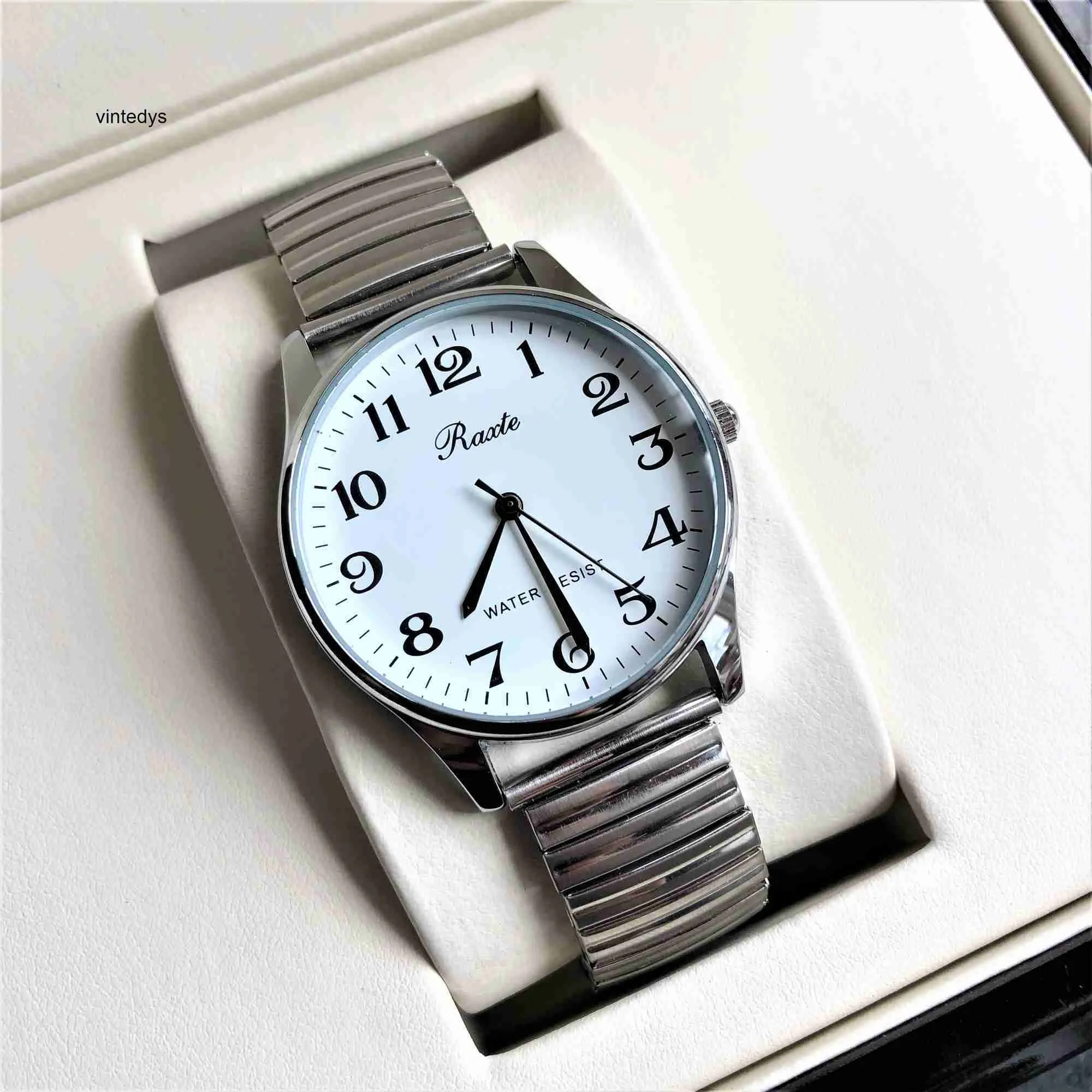 Luksusowy zegarek duży wybieranie elastyczne stalowe opaska duża liczba elektroniczna kwarcowa zegarek dla ludzi w średnim wieku i osób starszych Wodoodpornych mężczyzn
