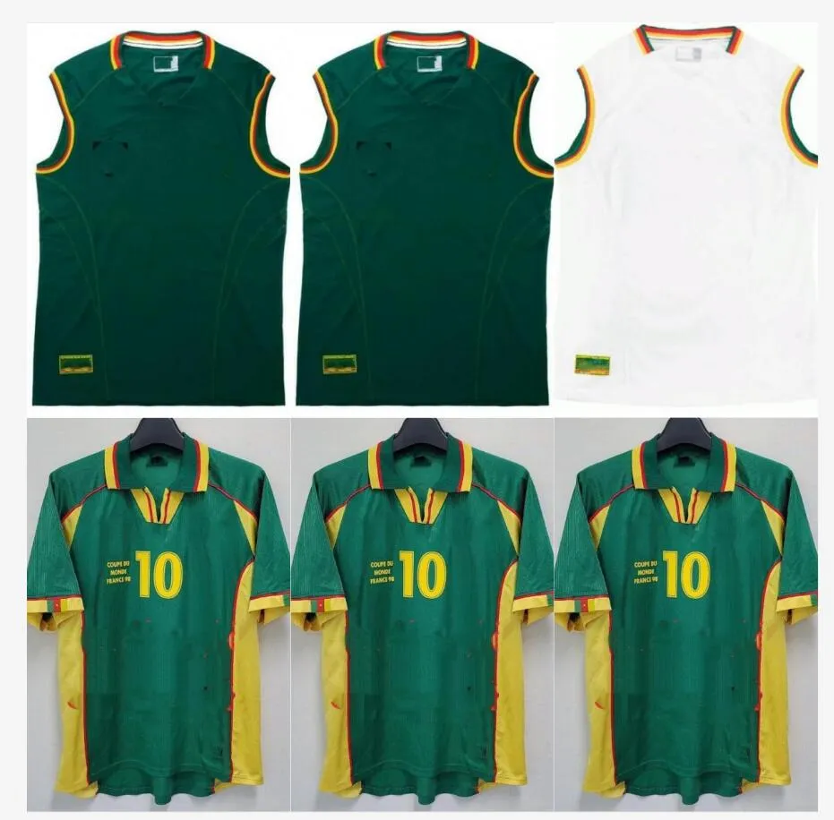 1998 Cameroon soccer jerseys 2023 2024 ANGUISSA ABOUBAKAR BASSOGOG NKOUDOU cameroun retro 2002 vest football shirt men 1990 1994 MBOMA Football Shirt Uniforms