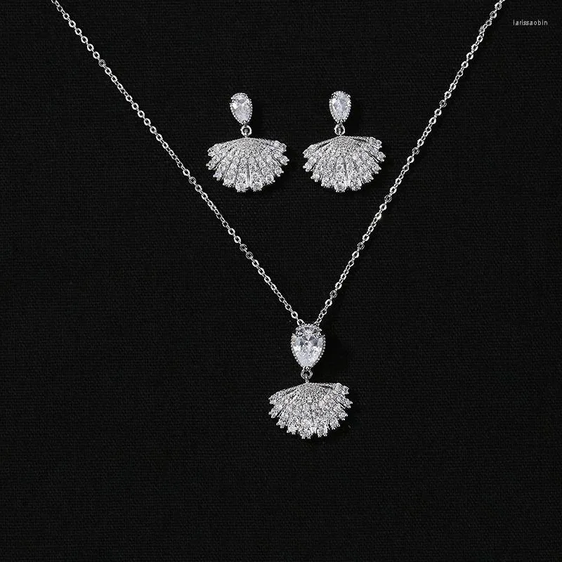 Ketting oorbellen set sieraden Hadiyana romantische temperament shell vorm en vrouwen feest zijn verloofd cn1216 conjunto de joyas