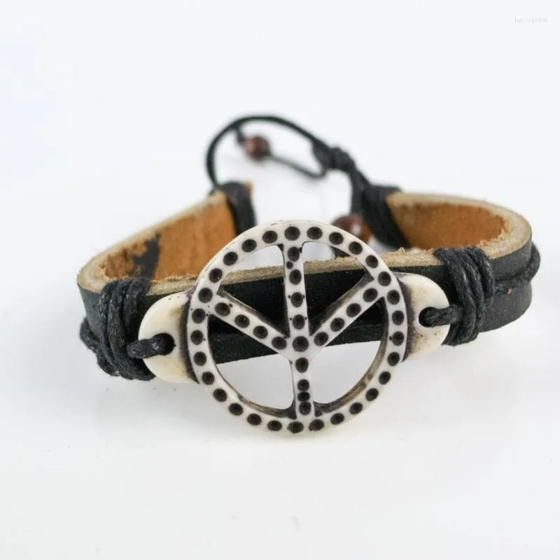 Strand Men's Leather Bracelet Limitation Yak Bone Material Art Vintage Bracelets For Man # GZ508