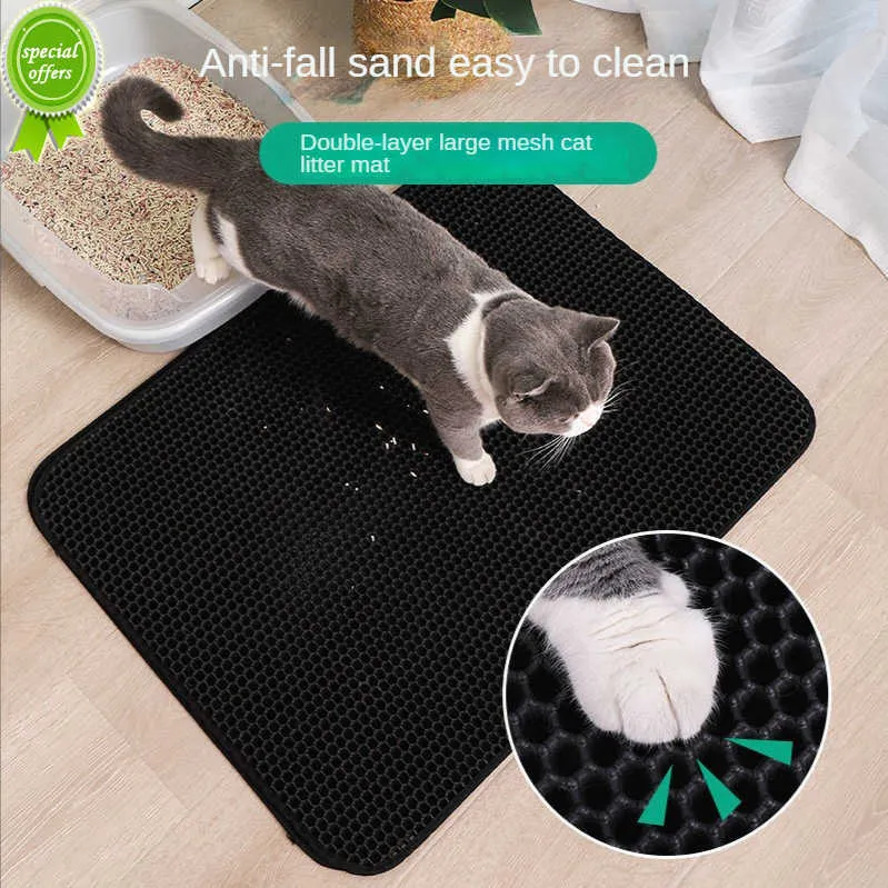 新しい猫のごみマット二重層防水尿プルーフトラッピングマットを掃除しやす