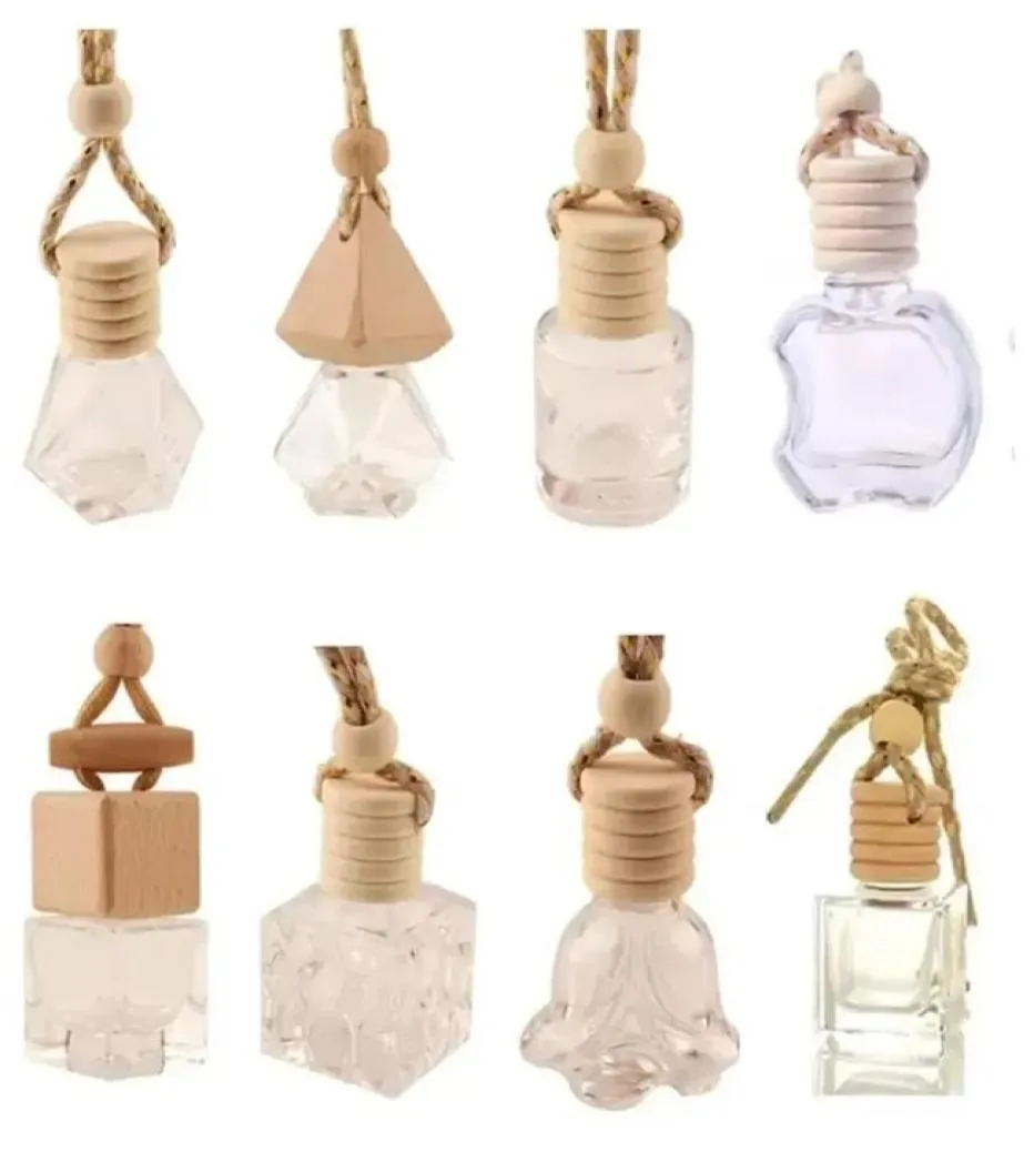 Stock Car Hanging Glass Bottle Empty Perfume Aromatherapy Refillable Diffuser Air Fresher Fragrance Pendant Ornament FY5288 sxjul22156629