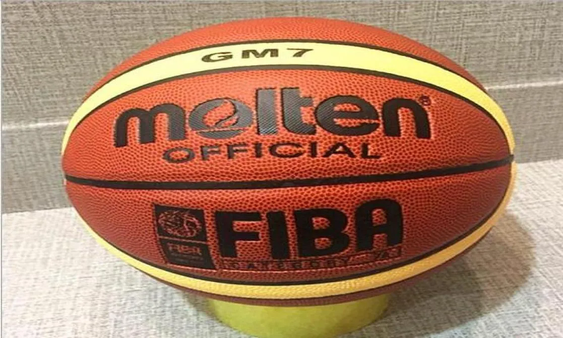 Hela eller detaljhandeln Nytt varumärke billigt GM7 basketboll boll pu materia officiell storlek 7 basket med netto nål5574352