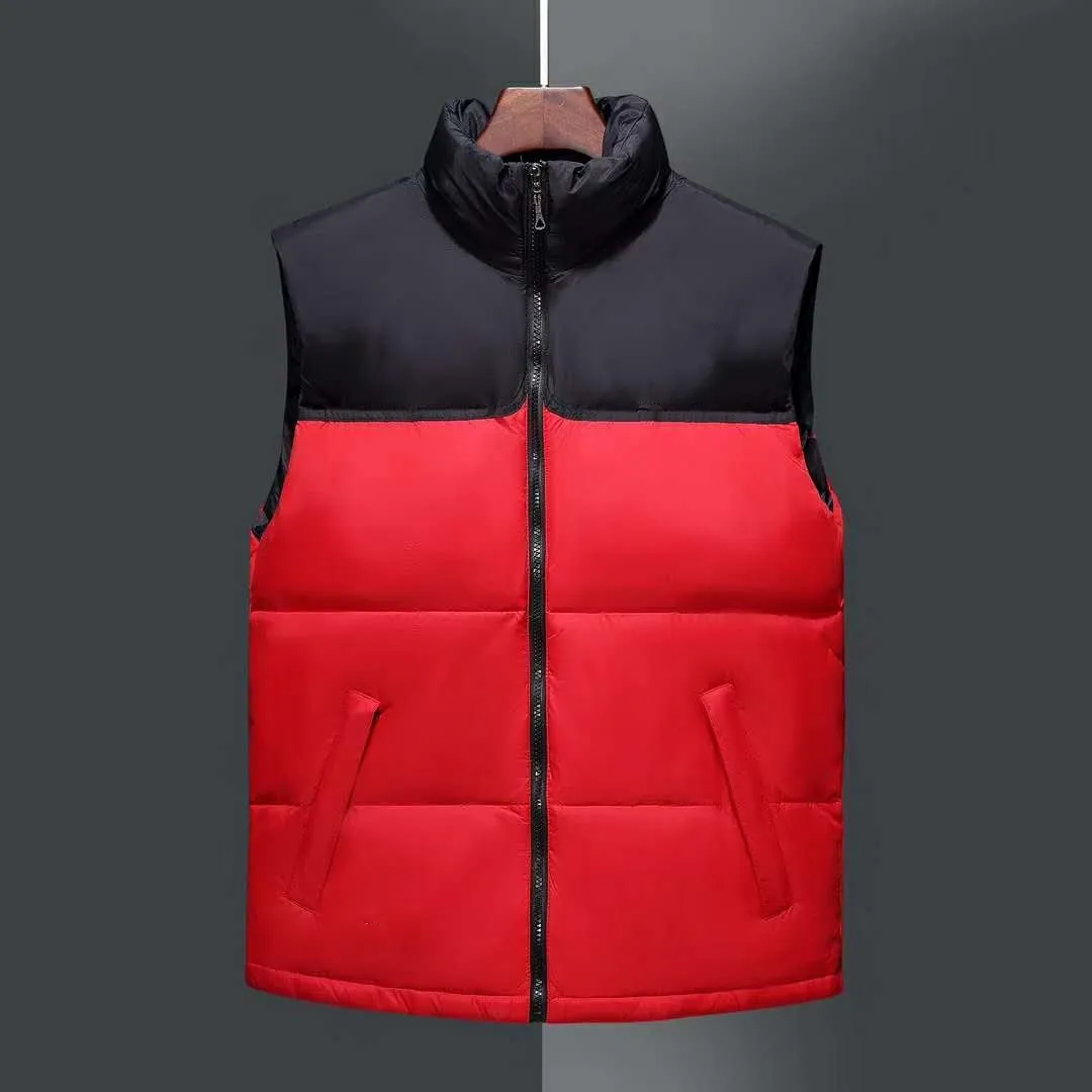 Winter heren donsjack met staande kraag dikke donsisolatie parka, katoenen winterparka parka, unisex rood