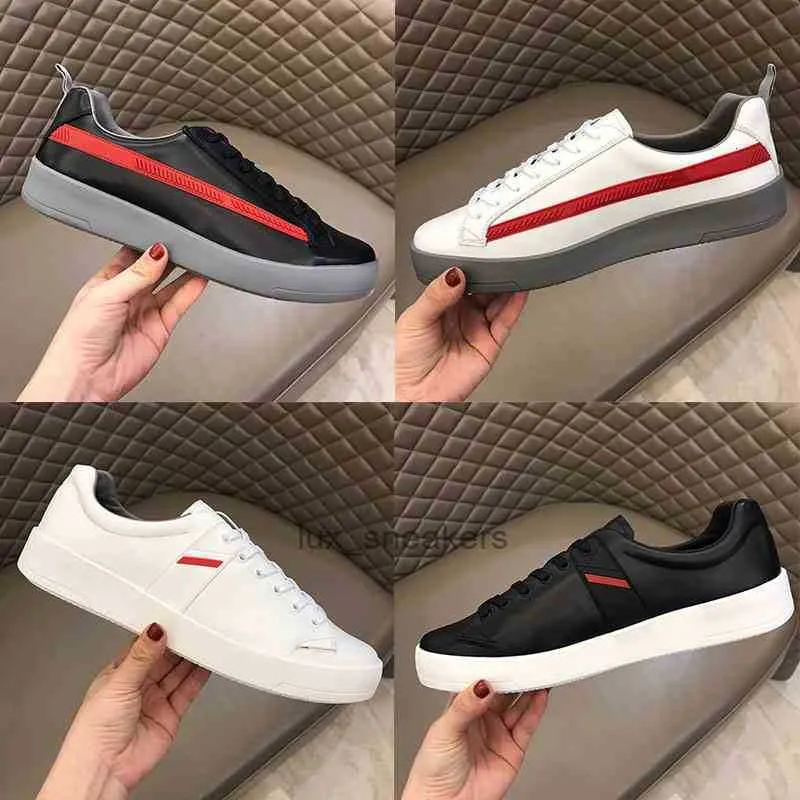 Scarpe firmate della nuova stagione moda uomo e donna piattaforma in pizzo in pelle suola super grande sportiva bianco nero casual