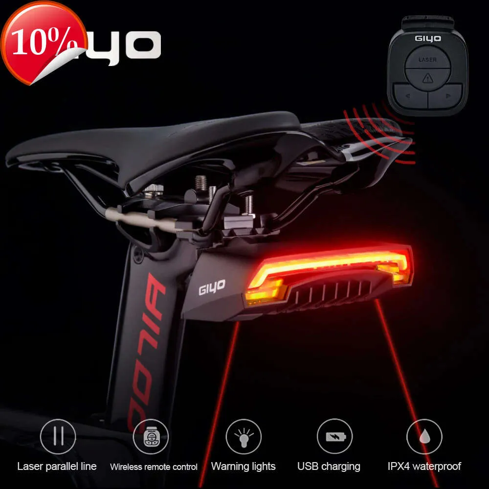 NOWOŚĆ GIYO ROW rowerowe sygnały Lekkie rower tylny ogon Laser laserowy USB ładowne montaż LED Rower Light Lanterna rowerowa lampa rowerowa