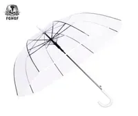 FGHGF Fashion Long Handle 8K Transparent Umbrella Female Male Rain Women Men Automatic Creative Rainy Clear Big Bumbershoot 2103202382336