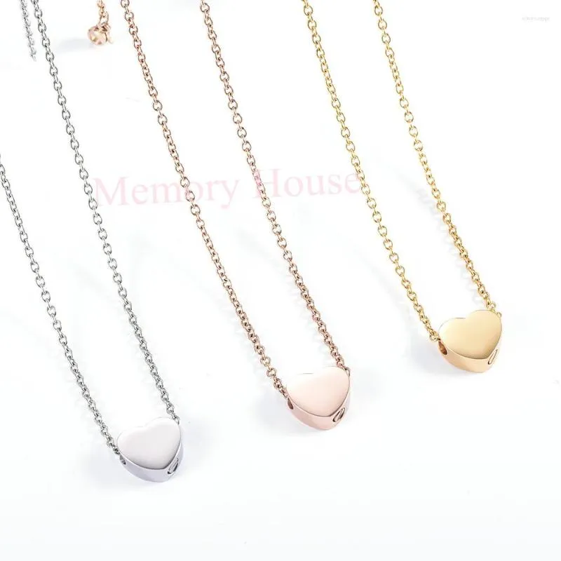 Pendant Necklaces JJ001 Wholesale Or Retail Stainless Steel 13mm Slider Small Heart Cremation Urn Charm Necklace Keepsake Memorial Jewelry