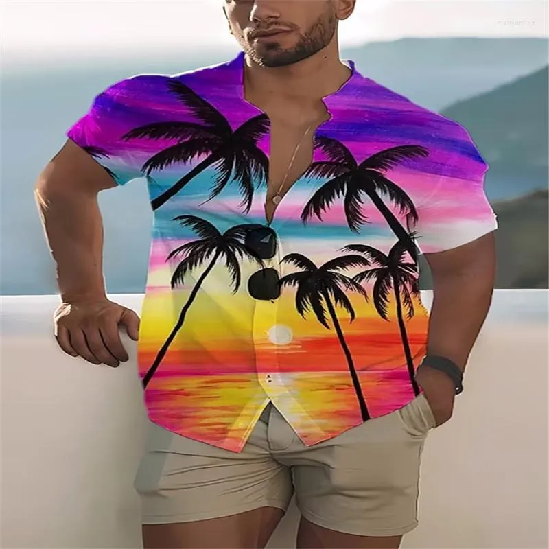 Camicie casual da uomo Camicia estiva hawaiana da cocco per uomo Camisa oversize con teschio da uomo stampato in 3d da spiaggia