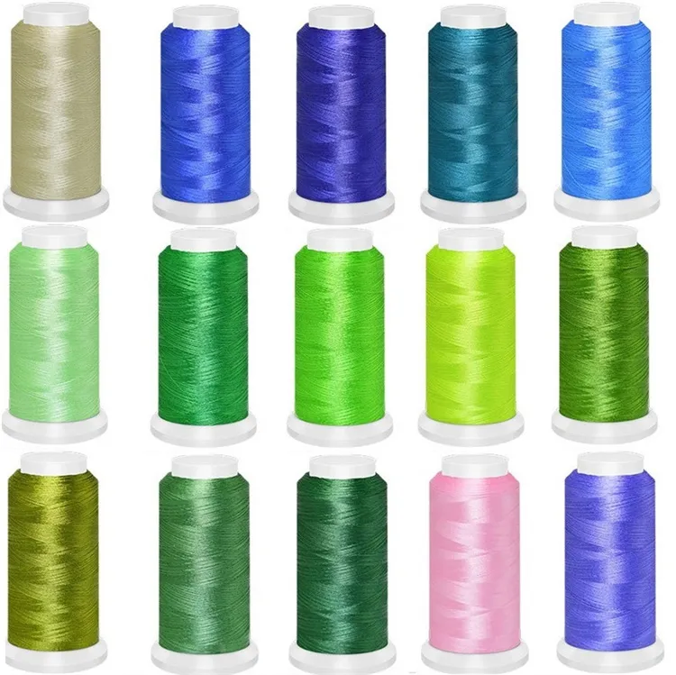 Fabric and Sewing Embroidery thread 108D 120D computer embroidery machine thread color polyester ice silk 63 color decorative thread LT661