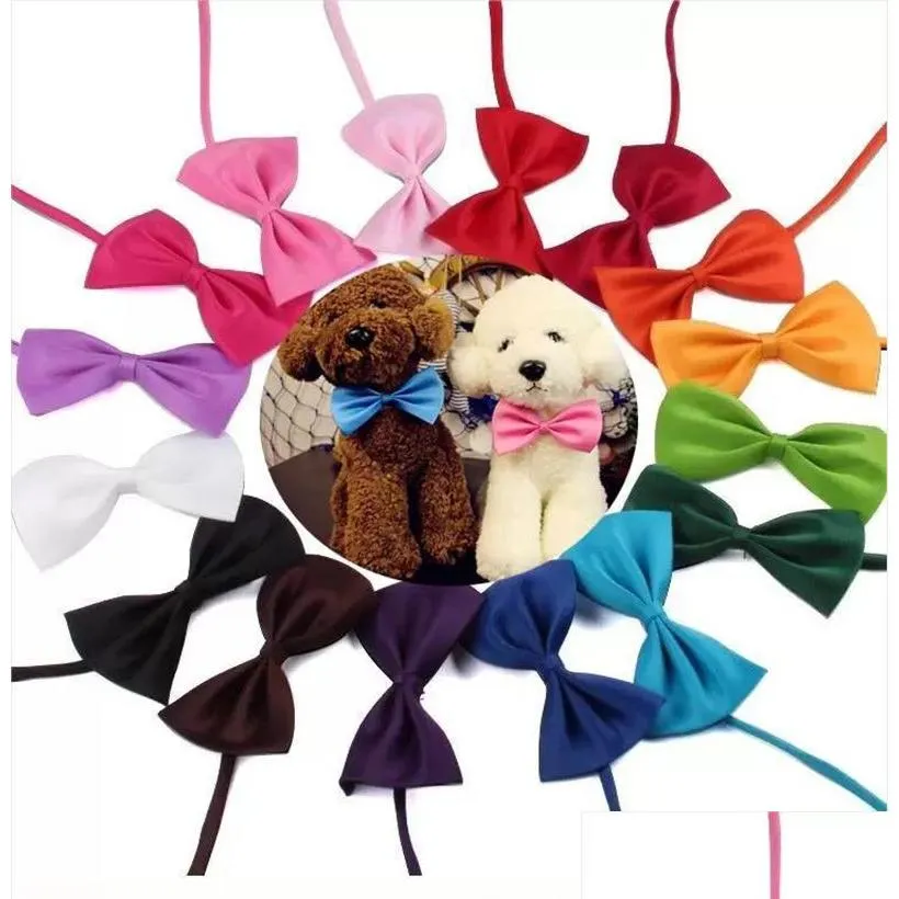 Vêtements pour chiens Coiffe pour animaux de compagnie Cravate Chat Bow Cravate Fournitures de toilettage Mticolor peut choisir 15 Coclors Drop Livraison Maison Jardin Dhmkw