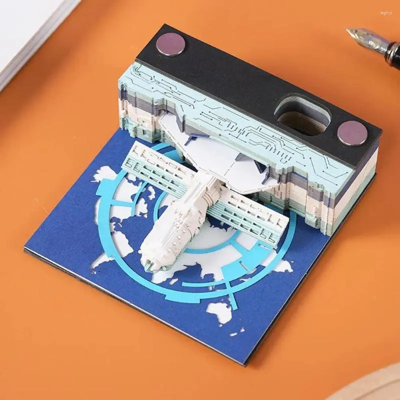 Kalenderundersökning Sky Block 3D Paper Sculpture Art Notepad Memo Pad Sticky Notes Xmas Gifts Novelty Gift