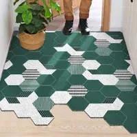 Carpets Nordic Ins Carpet Come In Hexagon PVC Tailoring Doormat DIY Home Wire Rings Foot Restaurant Pad El Shoe Sole Dirt Removal Pad1
