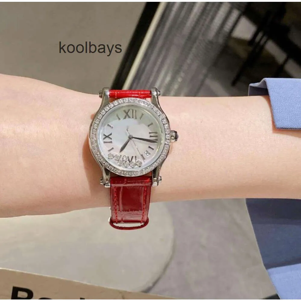 Дизайнерские брендовые наручные часы Choprds Классические тонкие роскошные женские водонепроницаемые водонепроницаемые женские модные кожаные ремешки с кварцевым механизмом Happy Sport 5 786H