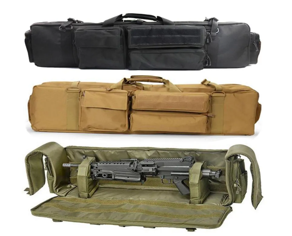 Custodia per pistola militare Airsoft Custodia per fucile doppio per M249 M16 AR15 Borsa per fucile da caccia Carabina Pistola Borsa per protezione da trasporto 2010227485442