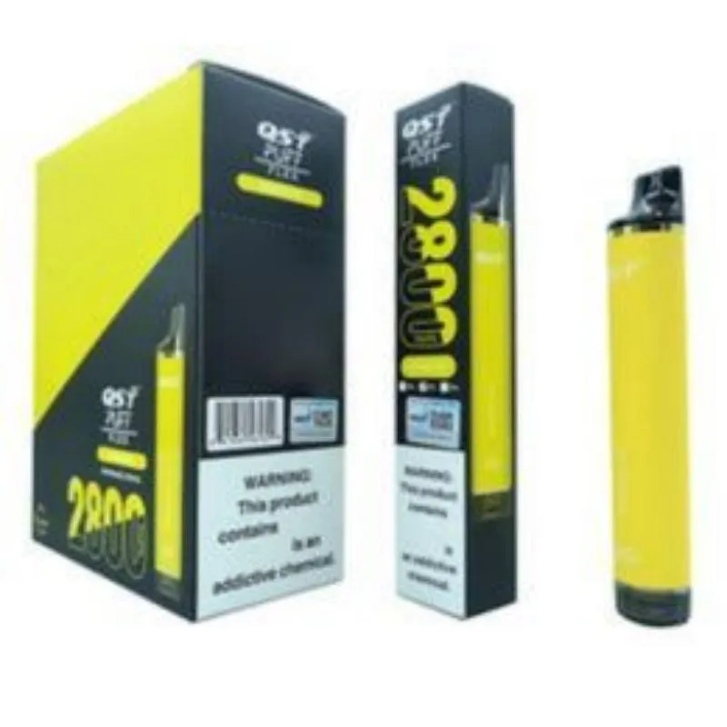 QST Original 100 % Puff Flex 2800 Züge E-Zigaretten 8 ml 850 mAh 0 % 2 % 5 % Vorgefülltes Einweg-Vape-Gerät. Autorisierte 28 heiße Farben und EU-Lager-Kristall-Einweg-Vape