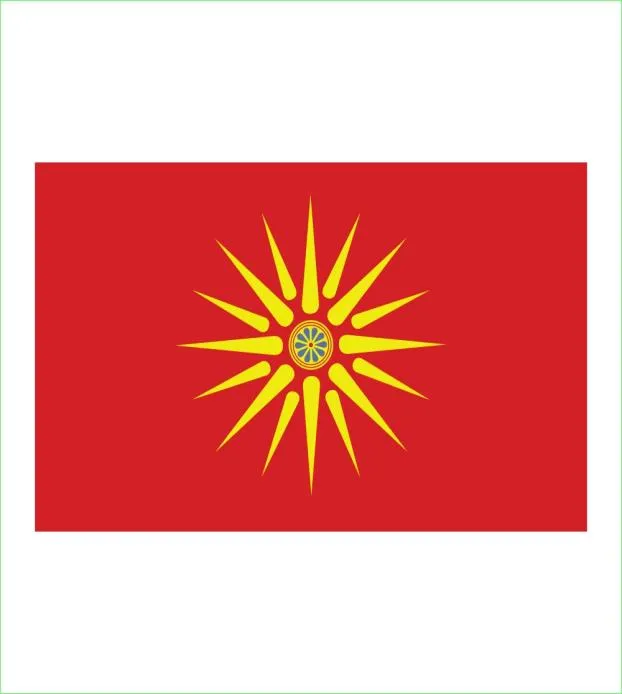 Custom Digital Print 3x5ft Drop Red flag with the yellow Sun of Vergina Macedonia 1992 Historical Flag Banner for De7281065