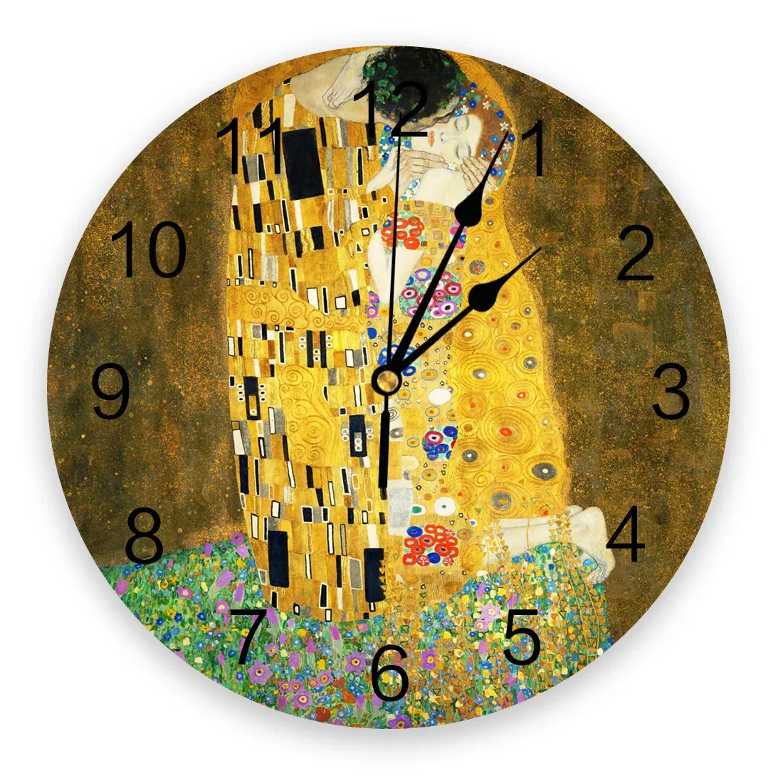 Wall Clocks Gustav Klimt The Kiss Clock Home Decor Bedroom Silent Oclock Watch for Kitchen Living Room Digital 231122