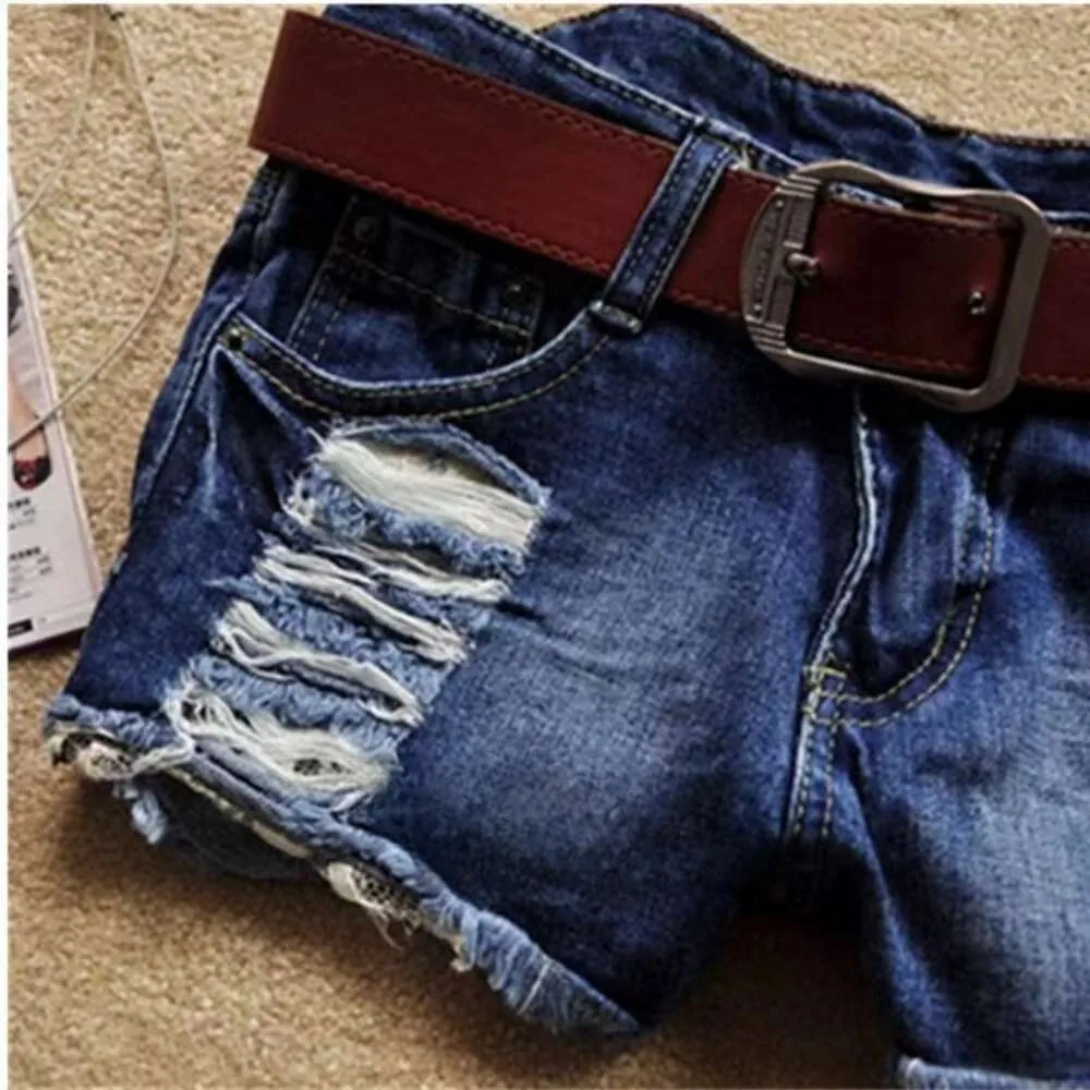 Womens 2015 rippade denimshorts Vaqueros Mujer Kvinnlig vintage blekade heta byxor mager jeans för kvinnor märke