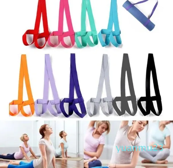 Ny justerbar yogamattband remmatta sling bärare axelbälte träning sport gym