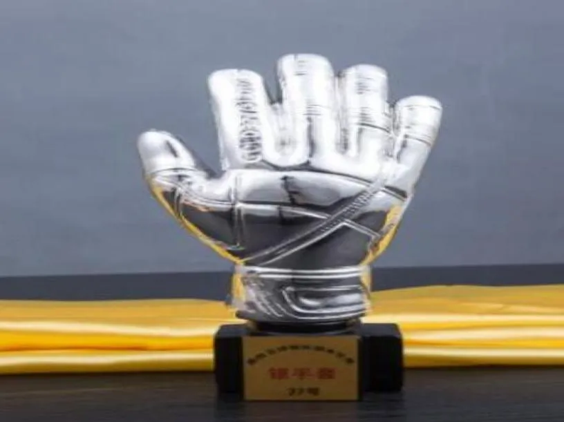 Jogo de futebol luvas douradas troféu chapeamento goleiro medalha resina artesanato toda a fábrica venda direta 9746765