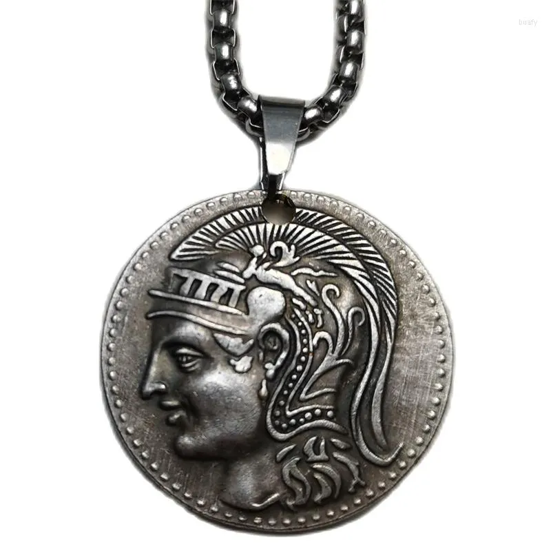 Pendant Necklaces Vintage Ancient Coin Silver Plated Man / Women Jewelry P0020