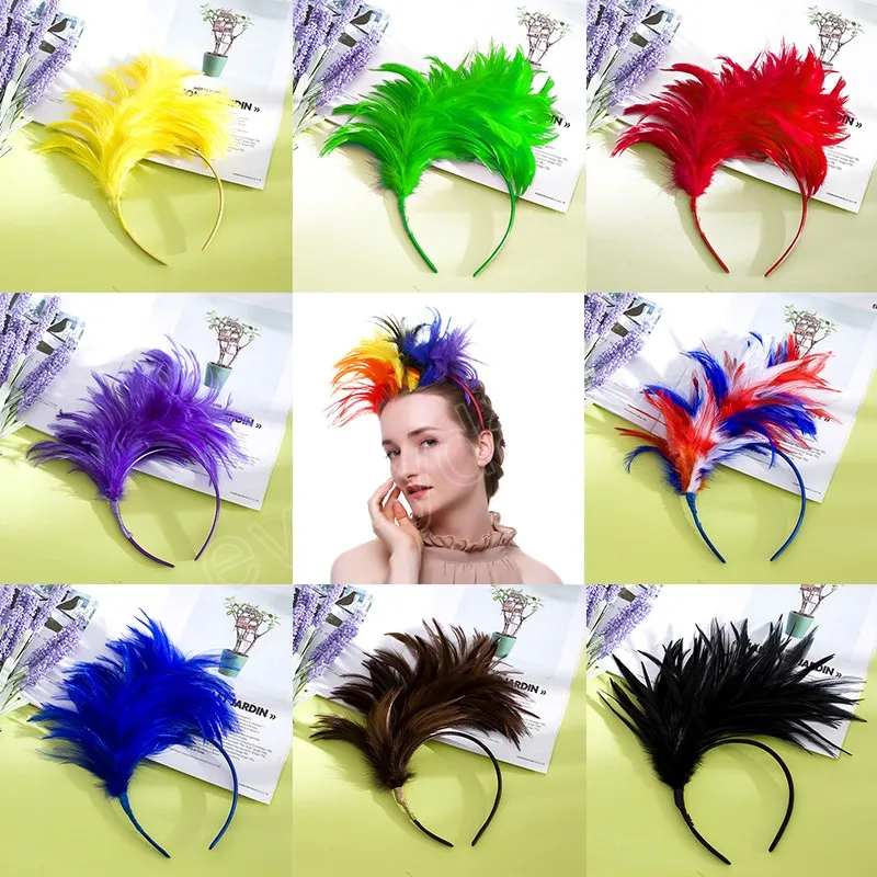 Feather Fryzbaska nakrywa włosów wielkanocny festiwal halloween karnawałowy moda moda opaska na taniec występ head hair akcesorium włosów