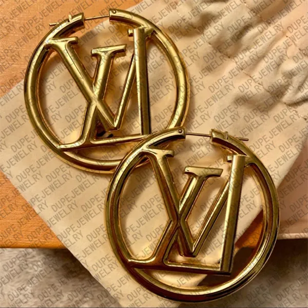 Luxury Hoop 18k Gold Plated Earring Womens Designer Jewelry Fashion Iconic Letter Earrings Ladies High Quality 1 1 Med Original Box