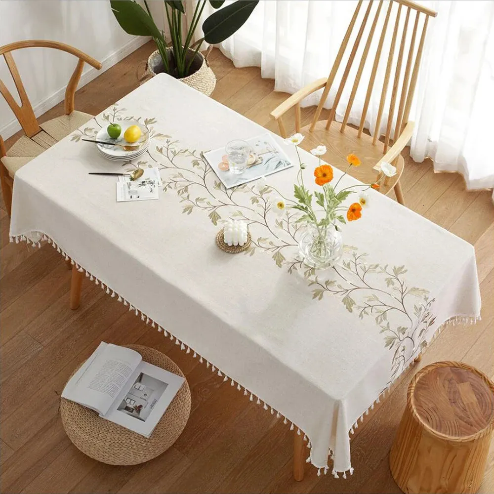 Tovaglia scozzese decorativa Tovaglia di lino con nappa Impermeabile resistente all'olio Spessa rettangolare Copertura da pranzo per matrimoni Tè 231122