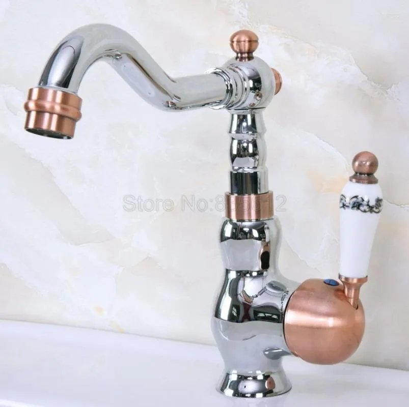 Zlew łazienki Polerowany Chrome Kitchen Water Tap Obrotowy wylewka Basen Krotek naczynia Vanity Lavatory Mixer TNF912