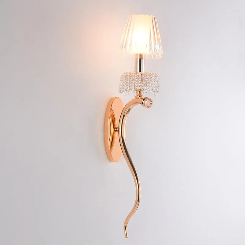 Wall Lamp Creative Horn Light Acrylic Shade Crystal Sconces Large LED Fixtures Bedroom Living Room Wandlamp Home Deco
