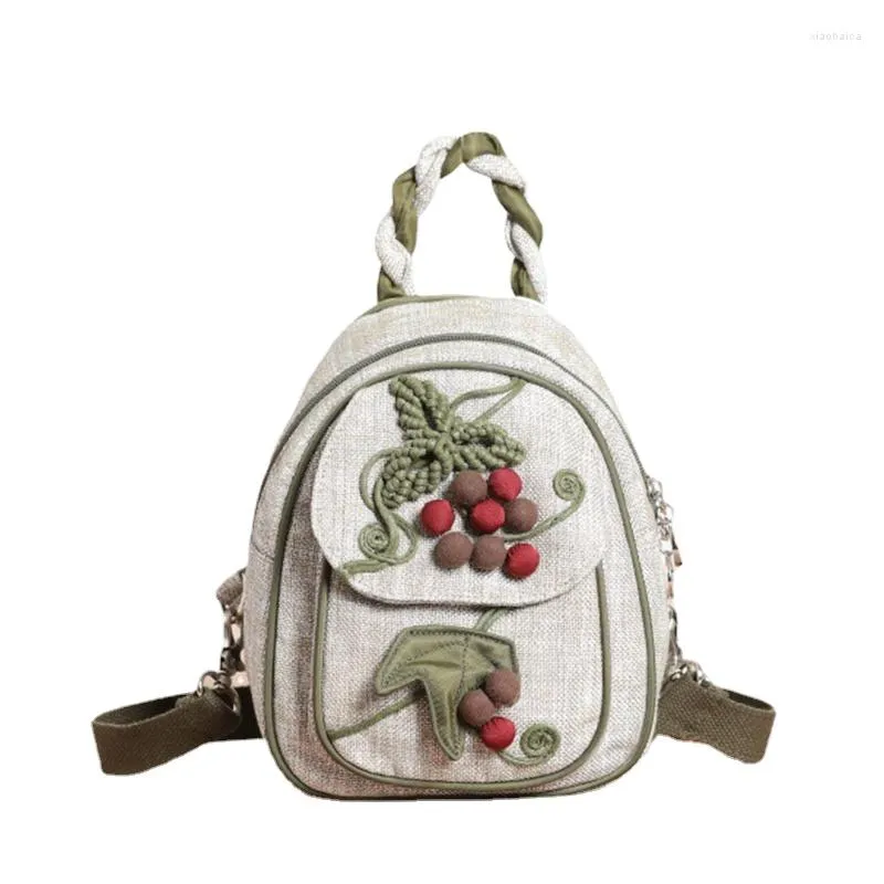 Mochilas escolares para mujer, Mini Mochila de lona para adolescentes y niñas, mochilas escolares Vintage tejidas a mano, bolso de viaje ligero, Mochila