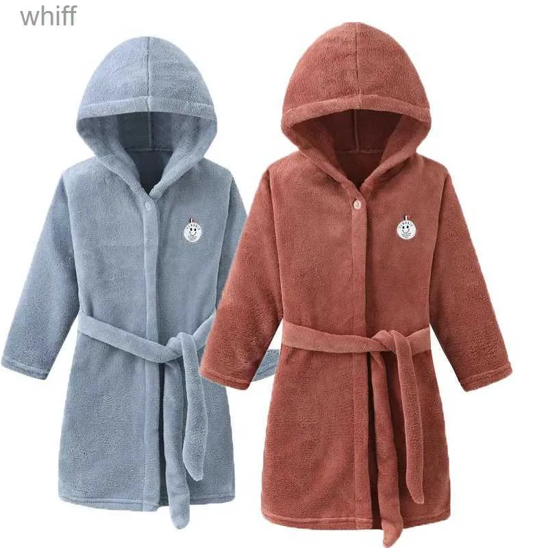 Handtücher Roben Kinder Herbst Winter Roben Jungen Mädchen Flanell Warme Pyjamas Kinder Weichen Bequemen Bademantel Baby Casual Nachtwäsche 2-10 JahreL231123