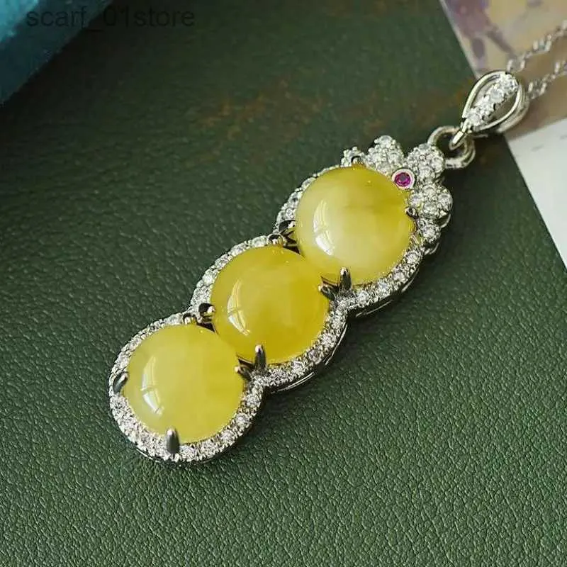 Ожерелья с подвесками из натурального балтийского янтаря, женское ожерелье с целебным драгоценным камнем, ювелирные аксессуары, натуральный желтый янтарь, стручок кулона, ожерелья с подвескойL231123