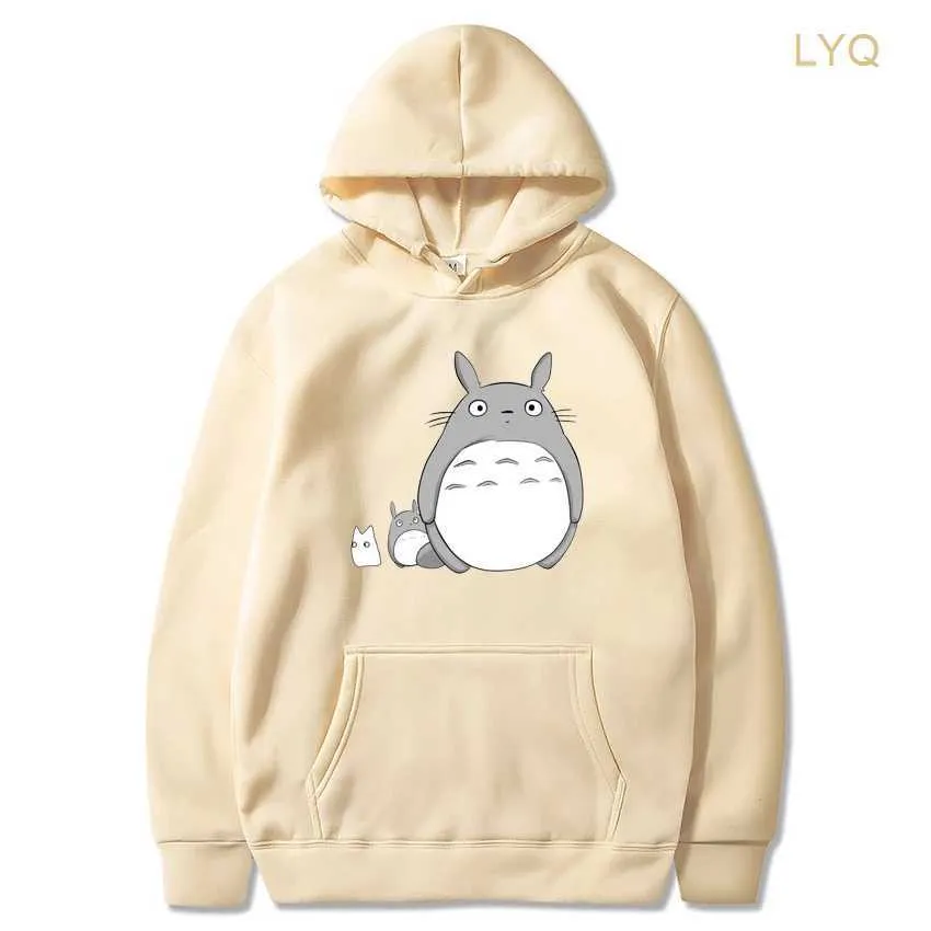 Herrtröjor tröjor min granne totoro anime tryckt streetwear män kvinnor mode överdimensionerade hoodie harajuku tröjor