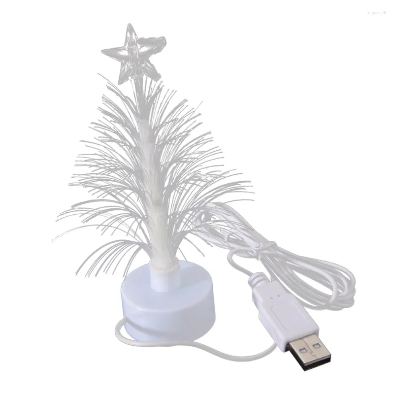 Décorations de Noël Arbre Fibre Optique Lumière Lampe Lumières LED Nuit Changeante Table Décorative Couleur Decorusb Noël Bureau Alimenté Couleurs Mini