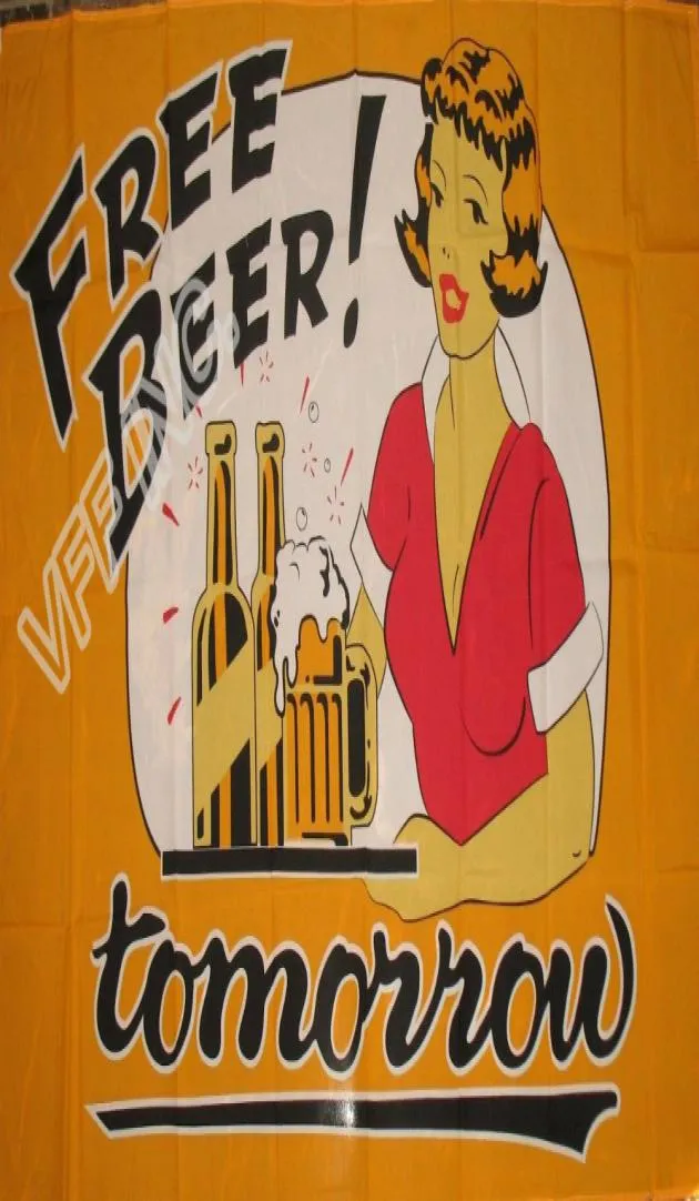Beer Tomorrow Bar-Flagge, 3 Fuß x 5 Fuß, Polyester-Banner, fliegend, 150 x 90 cm, individuelle Flagge für den Außenbereich, AF129044469