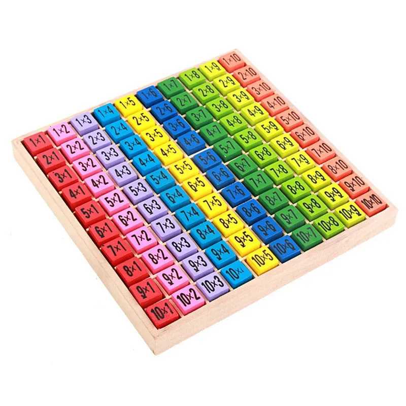 Nauka zabawek Dzieci 99 Tabela mnożenia Tabela matematyka 1010 Bloki figurowe Dziecko Ucz się kolorowe drewniane wczesne edukacyjne prezent Montessori 231122