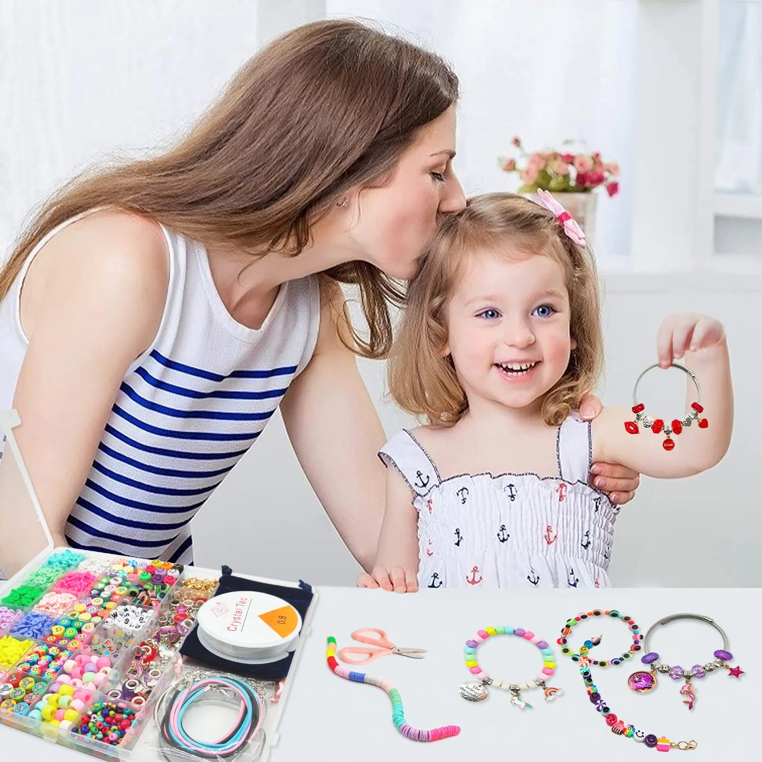 Kit de bracelets à breloques pour filles, kit de fabrication de