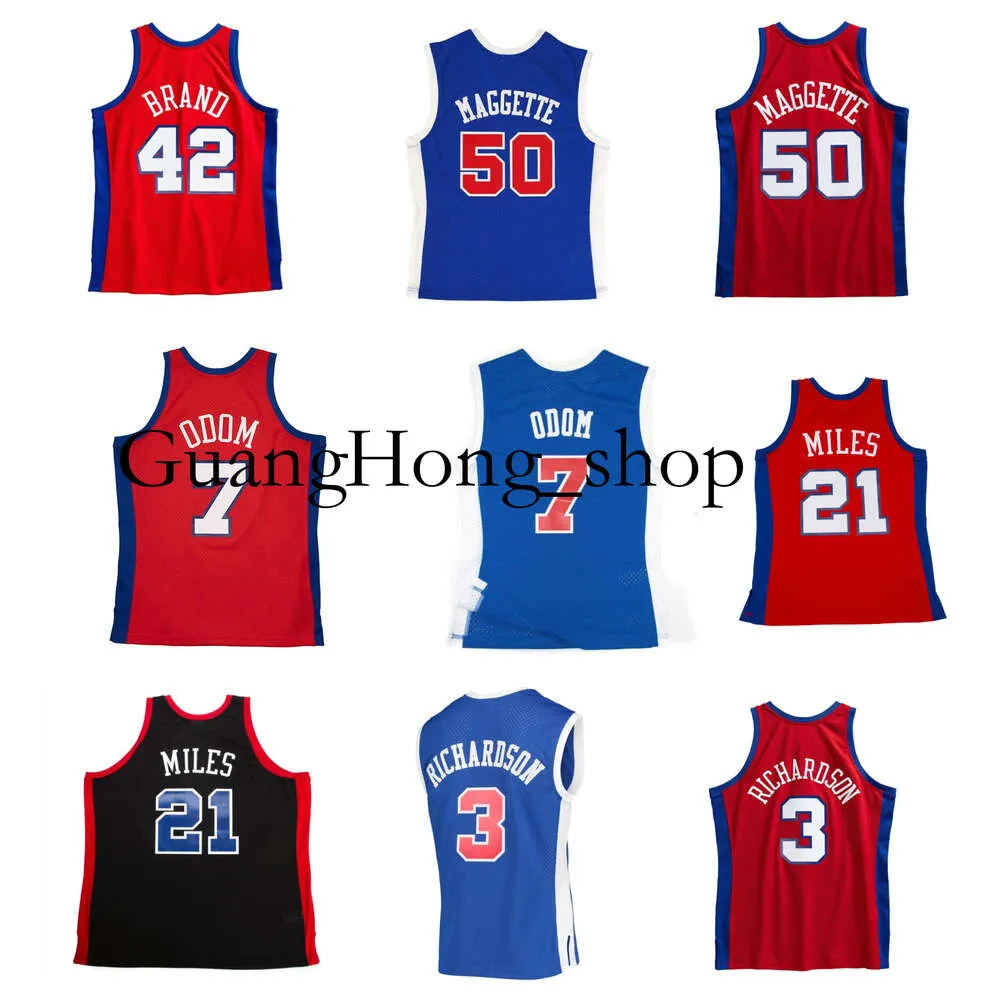 Elton Brand R Basketball Jersey Los Lamar Odom Miles Corey Maggette Quentin Mitch et Ness Jerseys Red