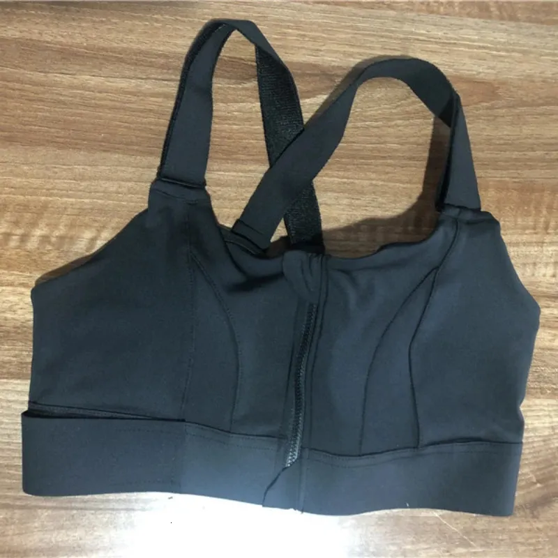 Tenues de yoga Soutien-gorge de sport pour femmes Haut moulant Débardeur de yoga Fermeture à glissière avant Grande taille Bandoulière réglable Antichoc Gym Fitness Soutien-gorge de sport 231122