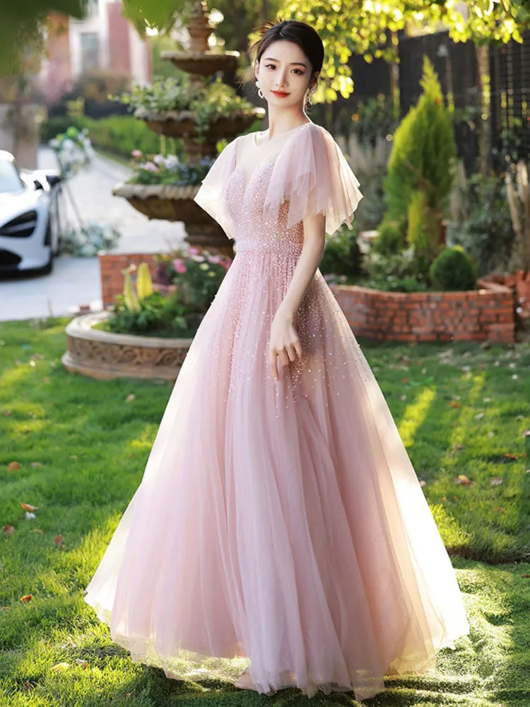 Blush color evening clearance gowns