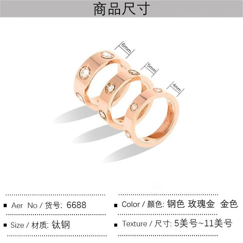 2023 alto polido design clássico feminino amante anéis 3 cores de aço inoxidável casal anéis design moda feminina jóias atacado