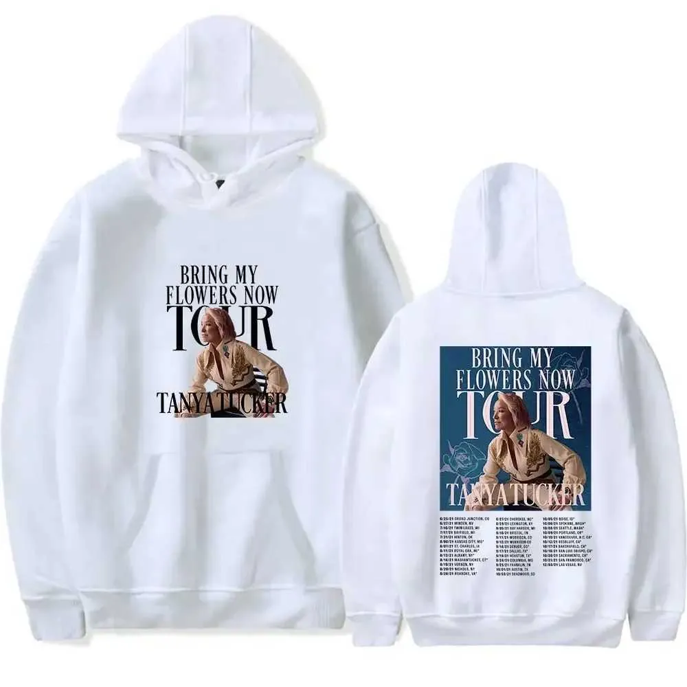 Moletom com capuz masculino Tanya Tucker Bring My Flowers Now Tour Hoodie manga comprida streetwear homens mulheres moletom com capuz 2023 novas roupas de moda IB7W