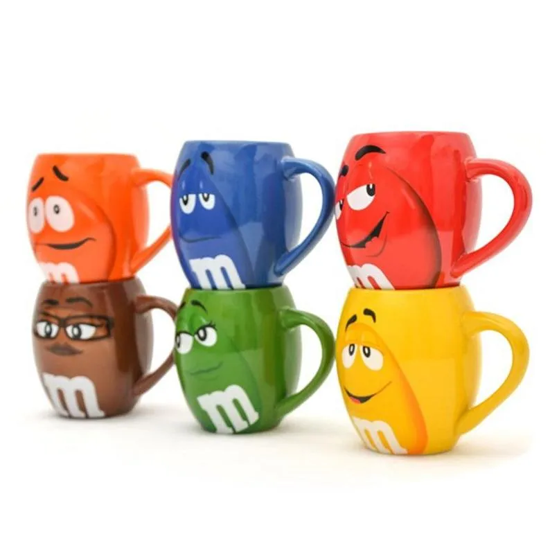 Mugs M Beans Coffee Tea Cups And Cartoon Cute Expression Mark Large Capacity Drinkware Christmas Gift Y200104 Drop Delivery Home Garde Dhvh3