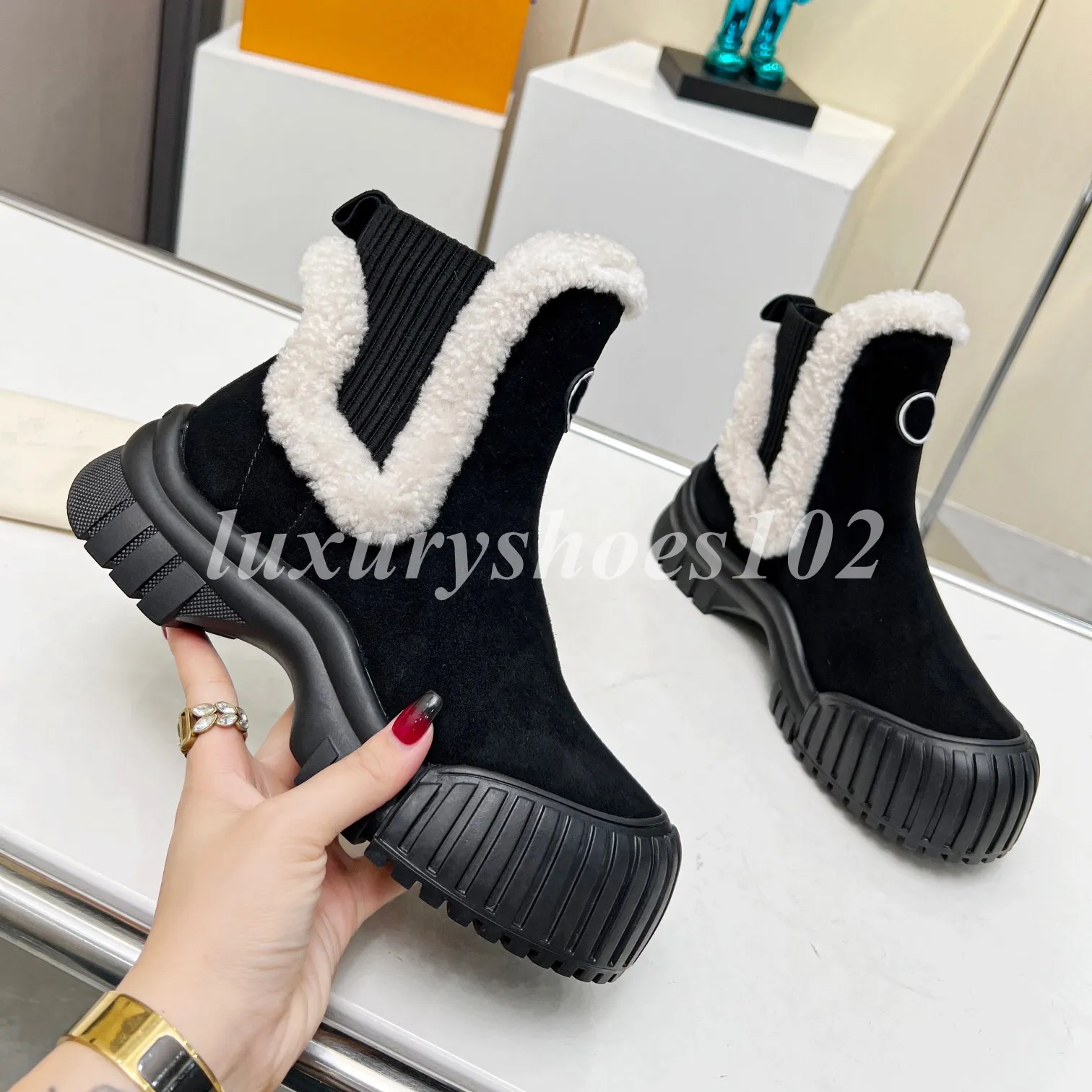 Designer Women Boots Ruby Flat RANGER Record Boots Cowhide Leather Ankle Boot Platform Chunky Heels Rubber Sole Booties