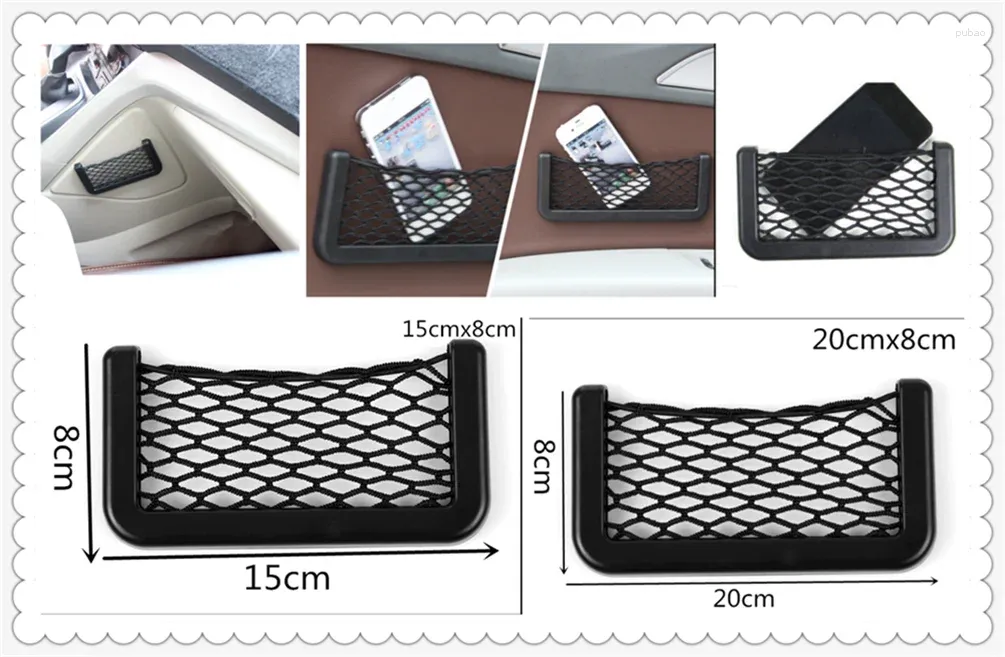 Car Auto Seat Side Net Bag Back Storage Mesh Phone Organiser Pouch Holder  15 cm wide 