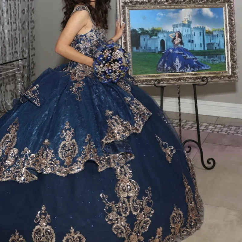 Dresses Royal Blue Sparkly Yellow And Blue Quinceanera Dresses