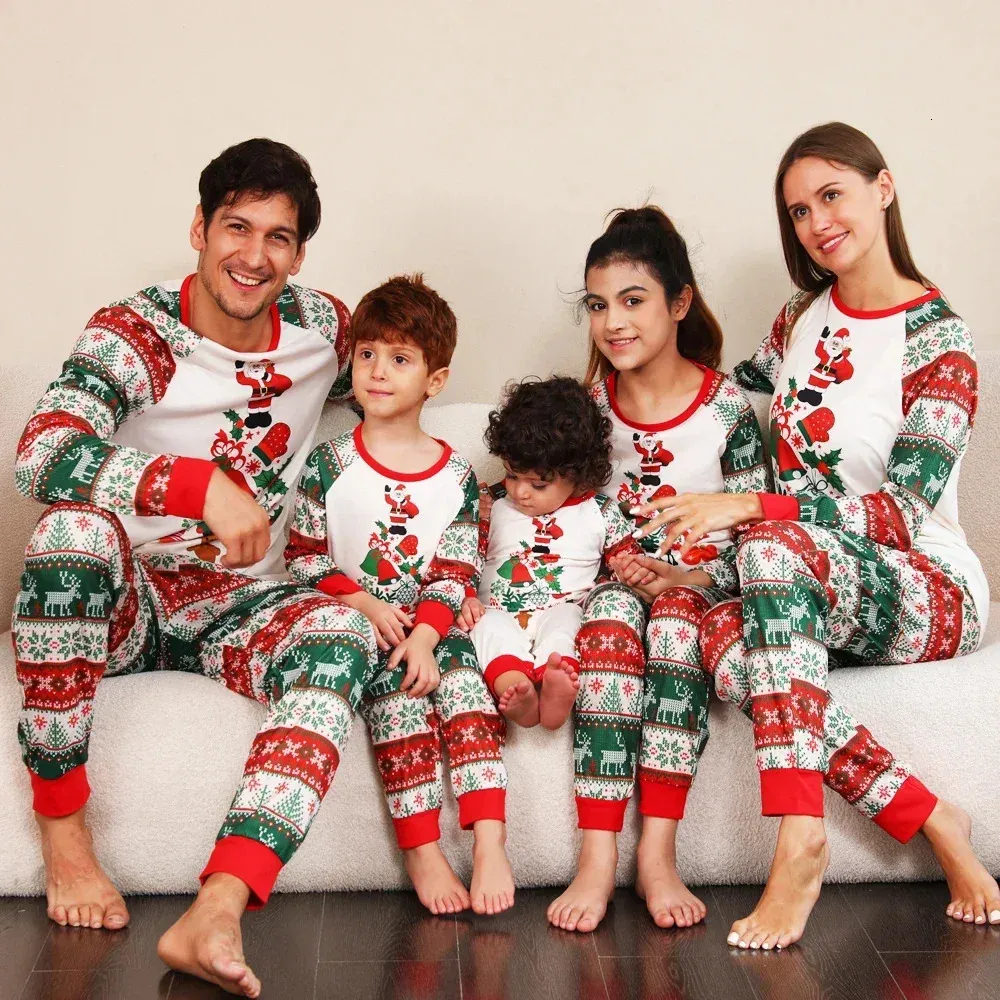 Família combinando roupas pijamas pai filho conjuntos de roupas natal mãe filha 231122