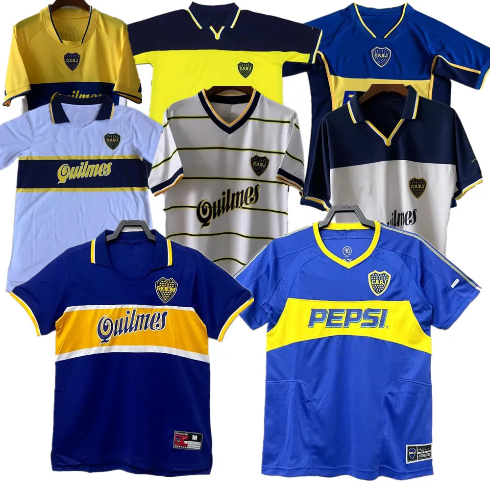 Boca Retro Soccer Jersey 84 95 96 97 98 Maradona Roman Caniggia Riquelme 1997 2002 Palermo Football قمصان Maillot Camiseta de Futbol 99 00 01 02 03 04 05 06